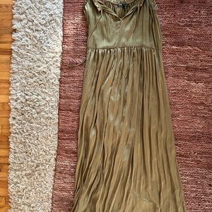 Zara silky green midi dress in size small